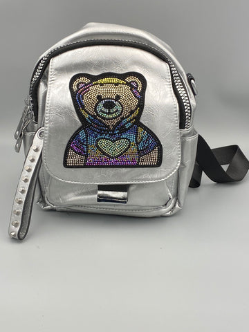 Teddy Bear Backpack Black or Silver